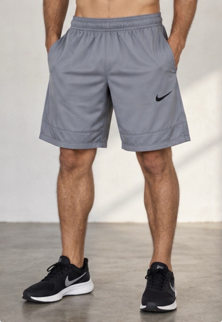 Nike Dri-FIT Men’s S Gray Basketball Athletic Training Shorts Swoosh